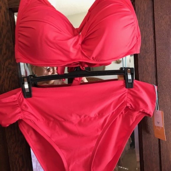 Kona Sol Two-Piece Bright Peach Swimsuit - NWT - Picture 2 of 2